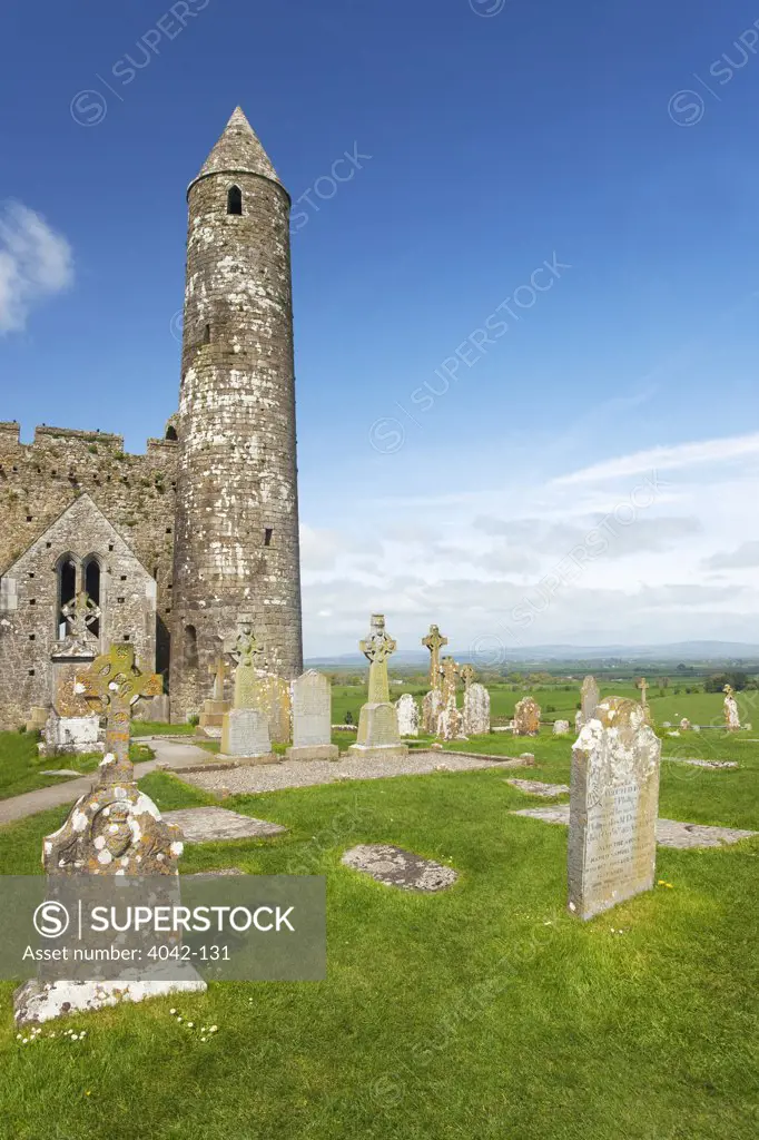 Ruins of a cathedral and round tower, Rock Of Cashel, Cashel, County Tipperary, Munster, Republic of Ireland