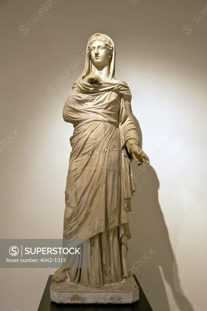 Matrona Statue found near tablinum of Papiri Villa in ancient Herculaneum, Italy, Herculaneum, La Villa Dei Papiri National Archeological Museum