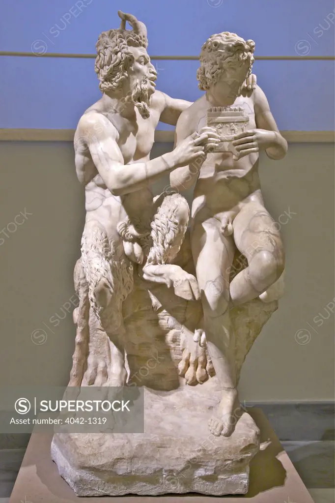 Pan and Daphne, marble sculpture from Herculaneum