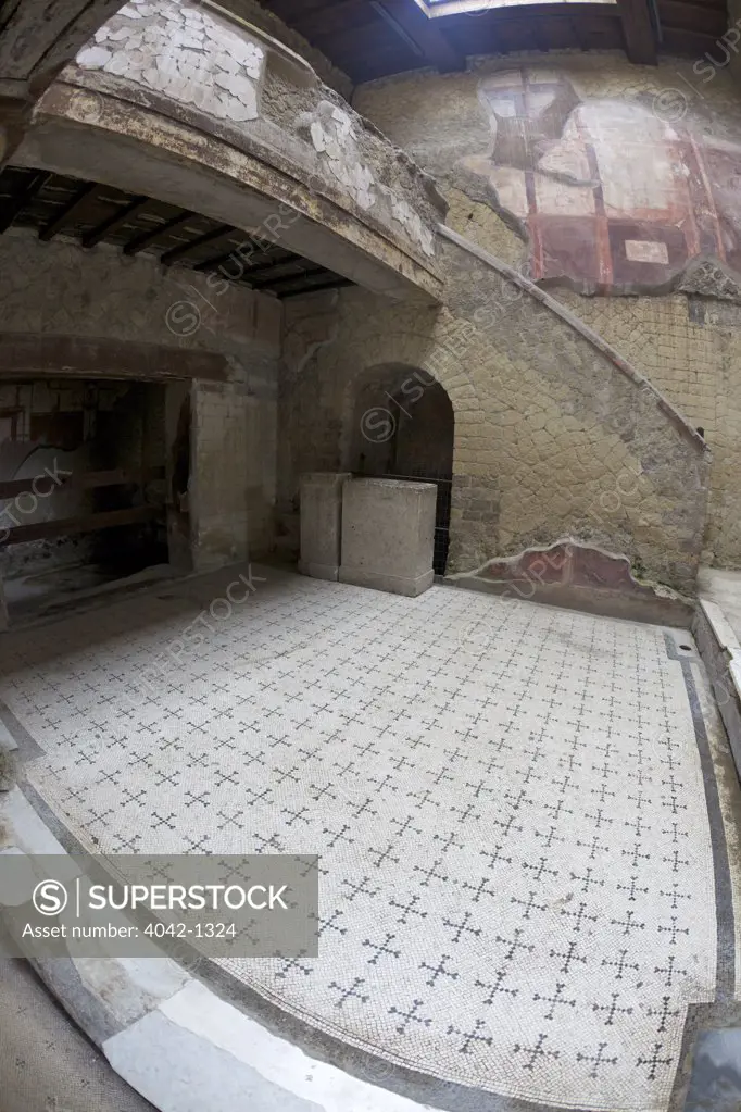 Italy, Herculaneum, House with decorated courtyard