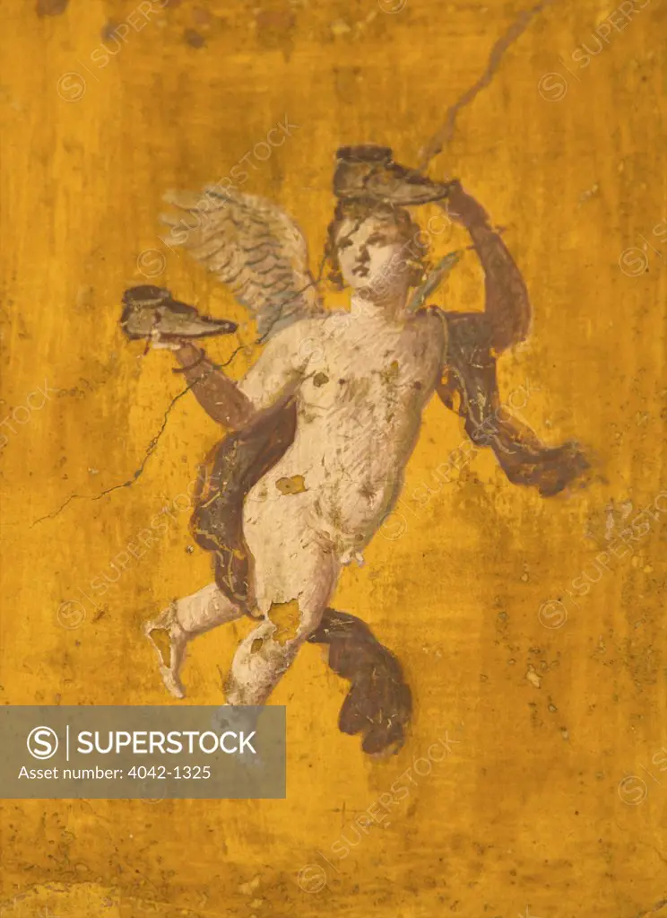 Cupid with Shoes from Villa Ariadne, Pompeii, Italy, Naples, National Archeological Museum