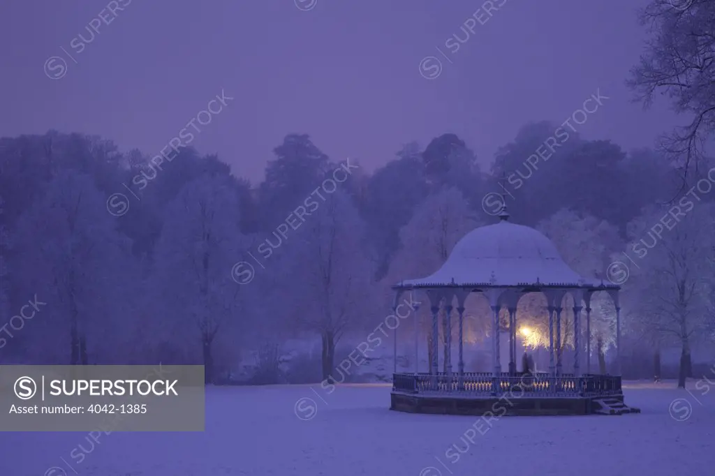 Bandstand in a park, Quarry Park, Shrewsbury, Shropshire, England