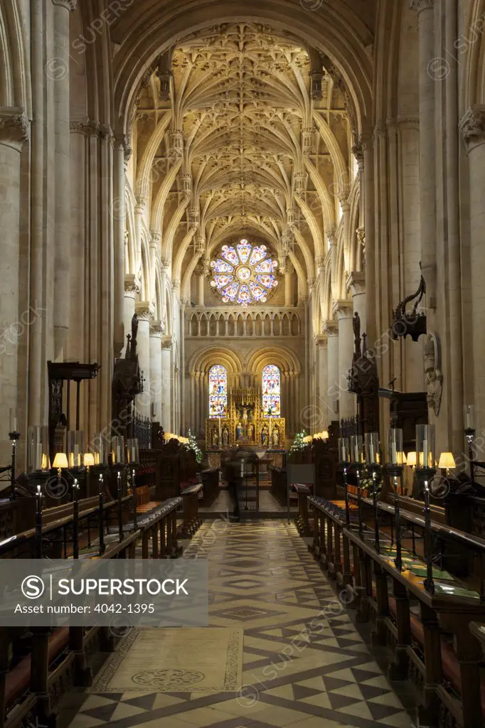 Choir and Chancel Vault, Christchurch Cathedral, Oxford University, Oxford, Oxfordshire, England