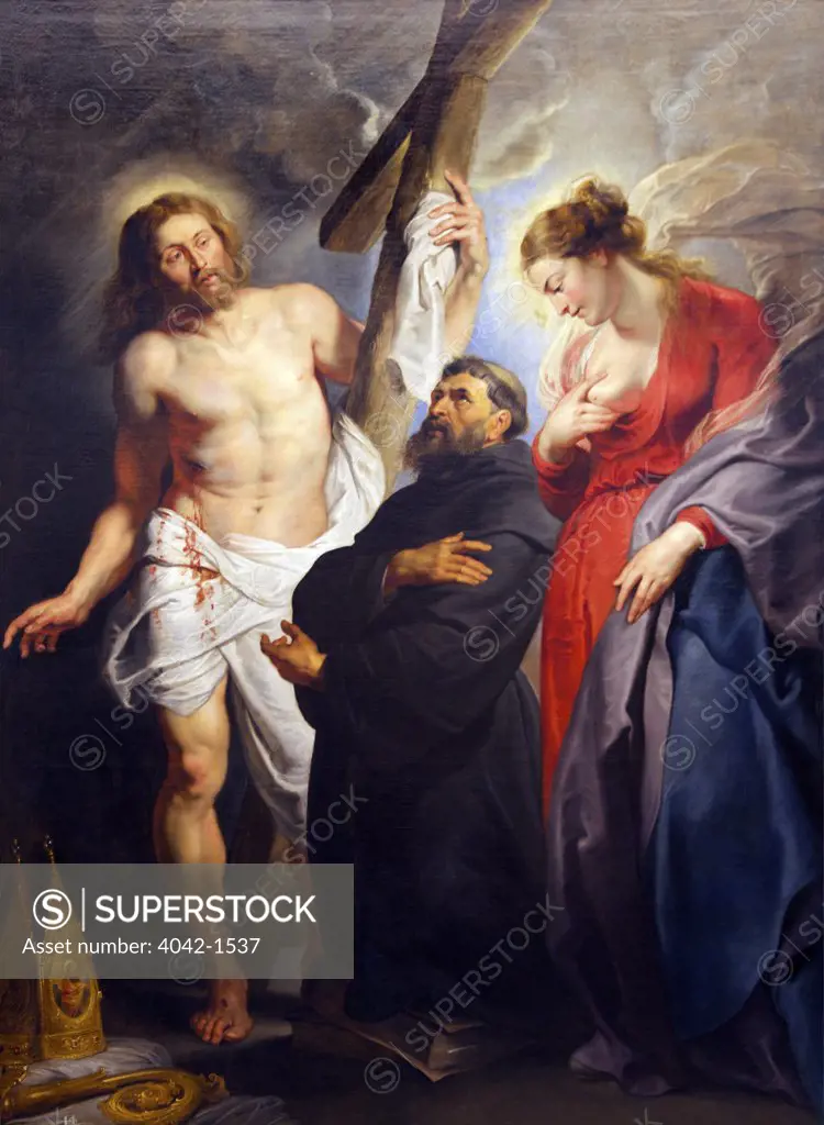 Saint Augustine between Christ and Mary by Peter Paul Rubens, circa 1615, Spain, Madrid, Real Academia de Bellas Artes
