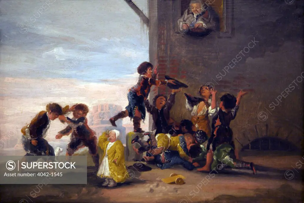 Children fighting by Francisco de Goya y Lucientes, Spain, Madrid, Real Academia de Bellas Artes