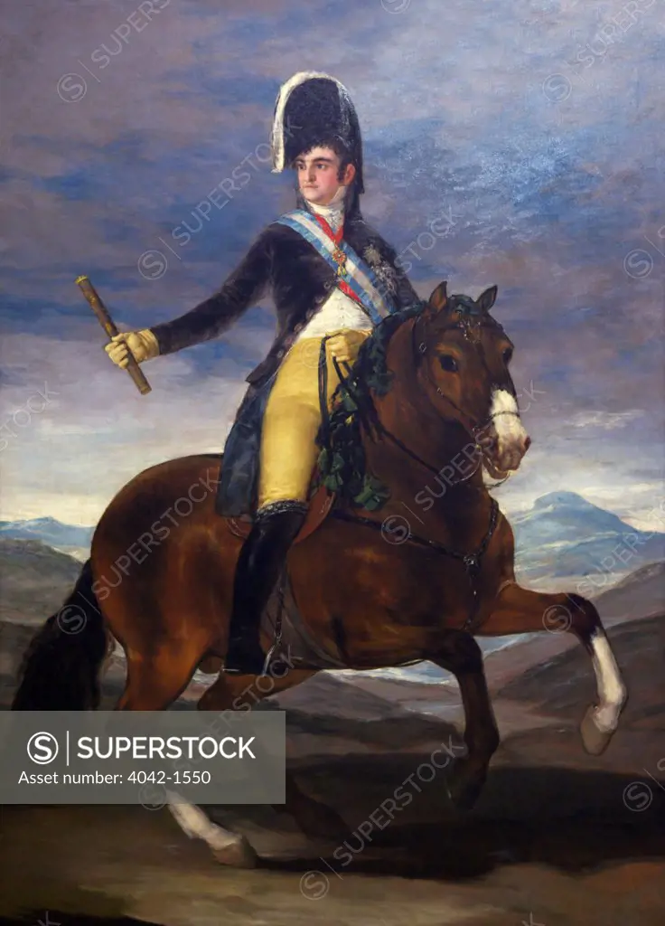 Equestrian Portrait of King Ferdinand VII by Francisco de Goya y Lucientes, Spain, Madrid, Real Academia de Bellas Artes