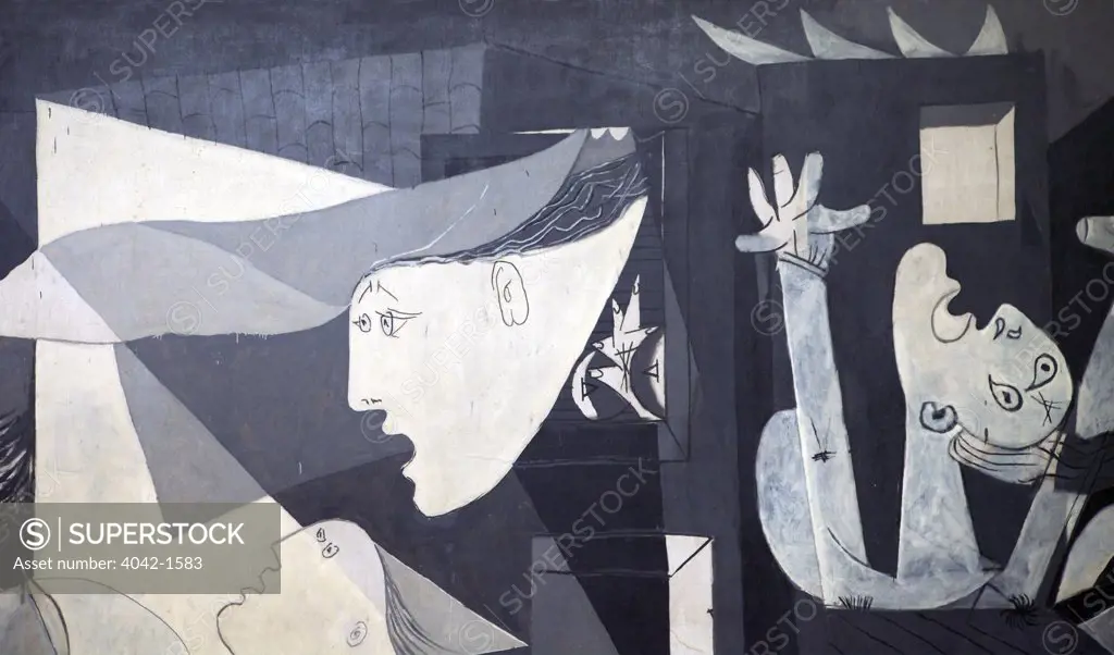 Detail of Guernica by Pablo Picasso, 1937, Spain, Madrid, Reina Sofia Museum of Modern Art