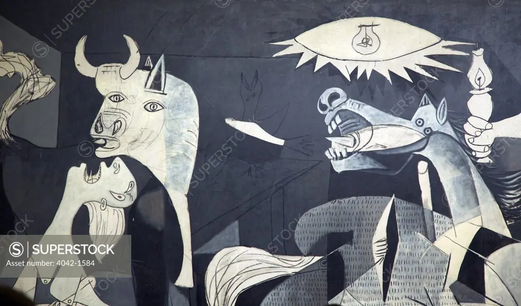 Detail of Guernica by Pablo Picasso, 1937, Spain, Madrid, Reina Sofia Museum of Modern Art