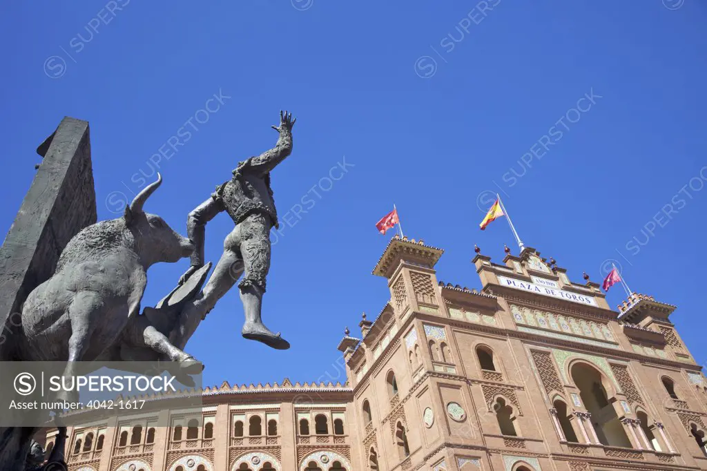 Monument to the matador Jose Cubero outside of Las Ventas Bullring, Madrid, Spain