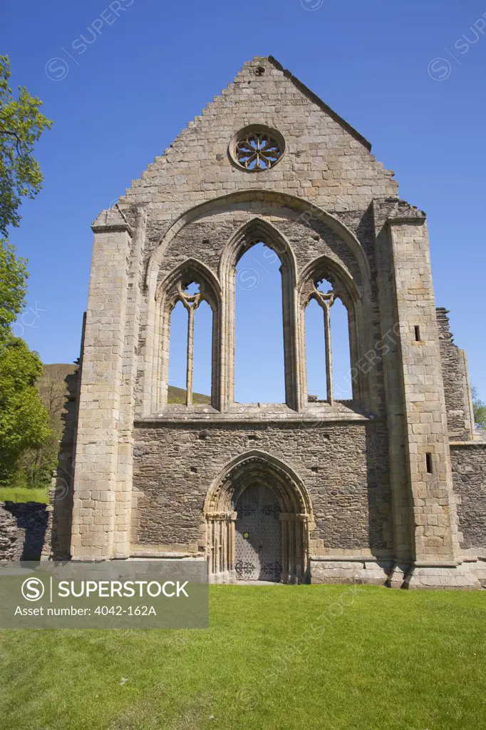 Ruins of an abbey, Valle Crucis Abbey, Llangollen, Denbighshire, Wales