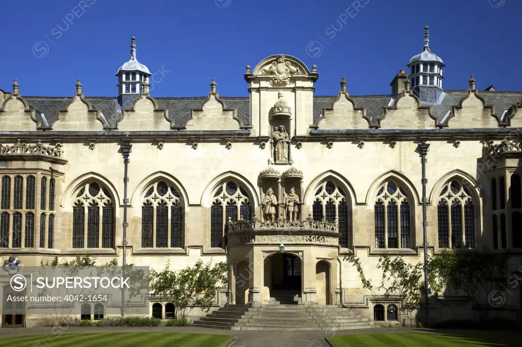 Facade of a building, Quad Building, Oriel College, Oxford University, Oxfordshire, England