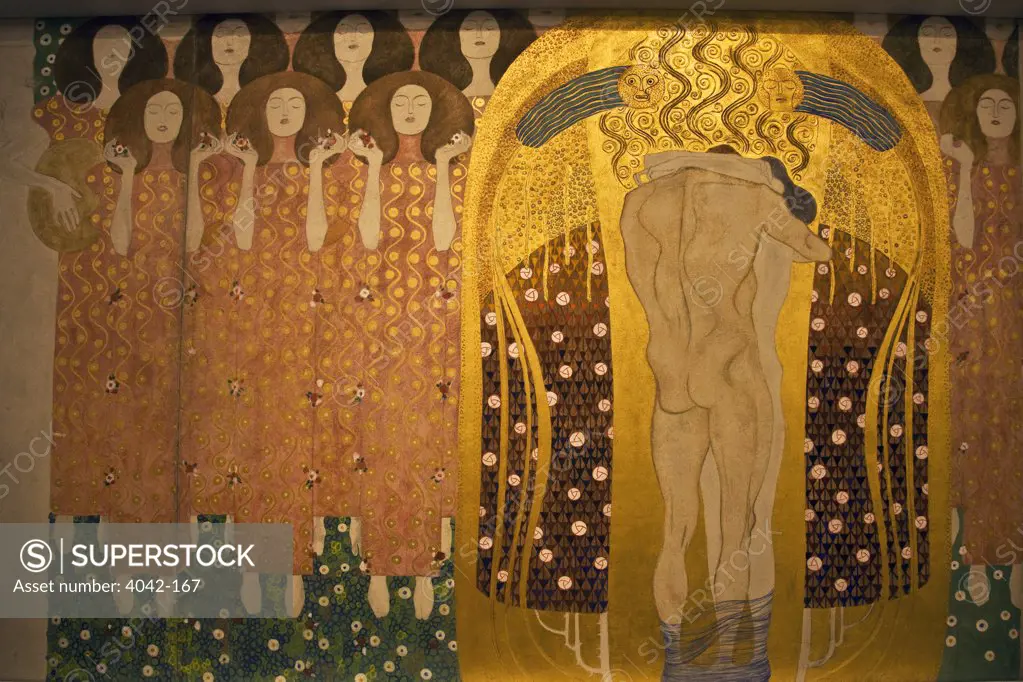 Here's a Kiss to the Whole World' , Beethoven Frieze, 1902 by Gustav Klimt