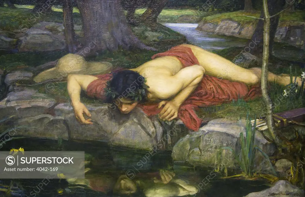 Detail of Echo and Narcissus by John William Waterhouse painted 1903