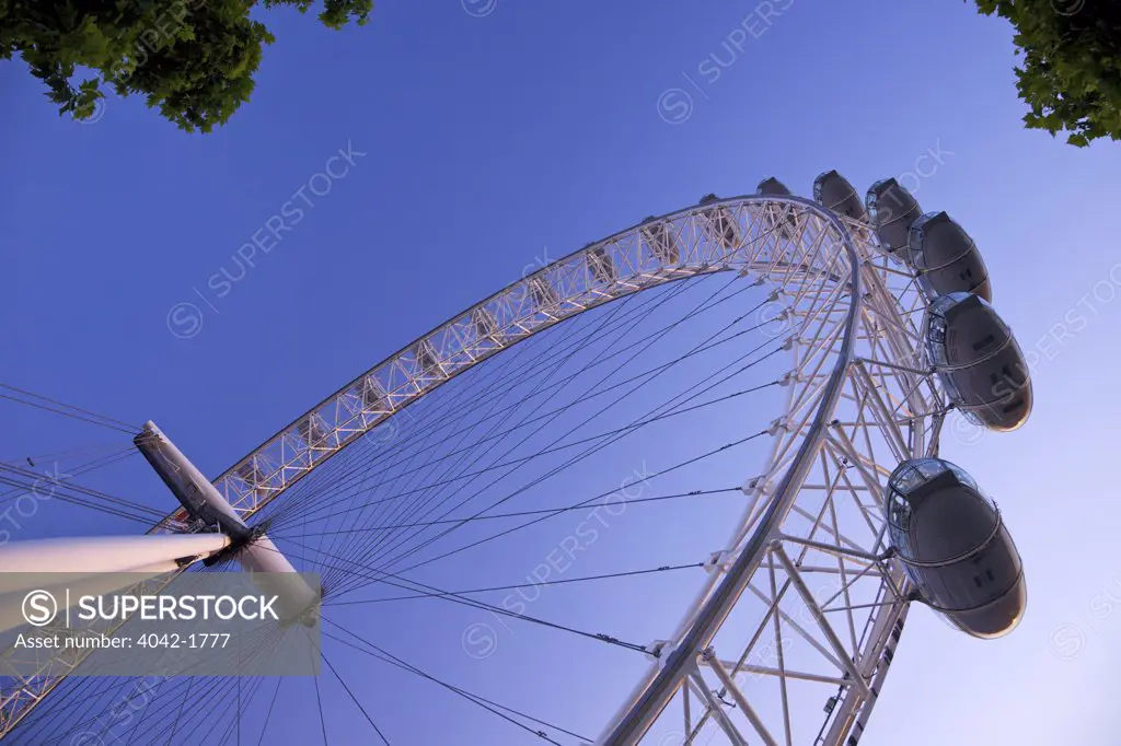 UK, England, London, Low angle view of London Eye