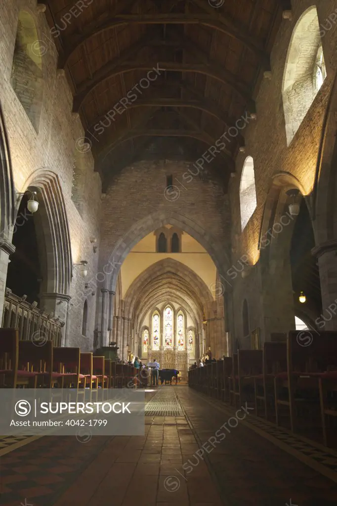 UK, Cymru, Wales, Powys, Brecon, Brecon Cathedral, interior