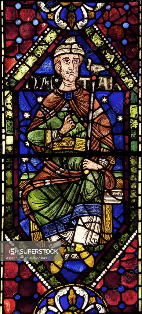 United Kingdom, Kent, Canterbury Cathedral, Geneaology of Christ, South Window, Nathan, Medieval stained glass