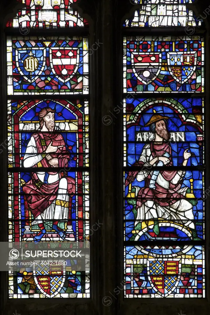 United Kingdom, Kent, Canterbury Cathedral, West Window, Medieval stained glass