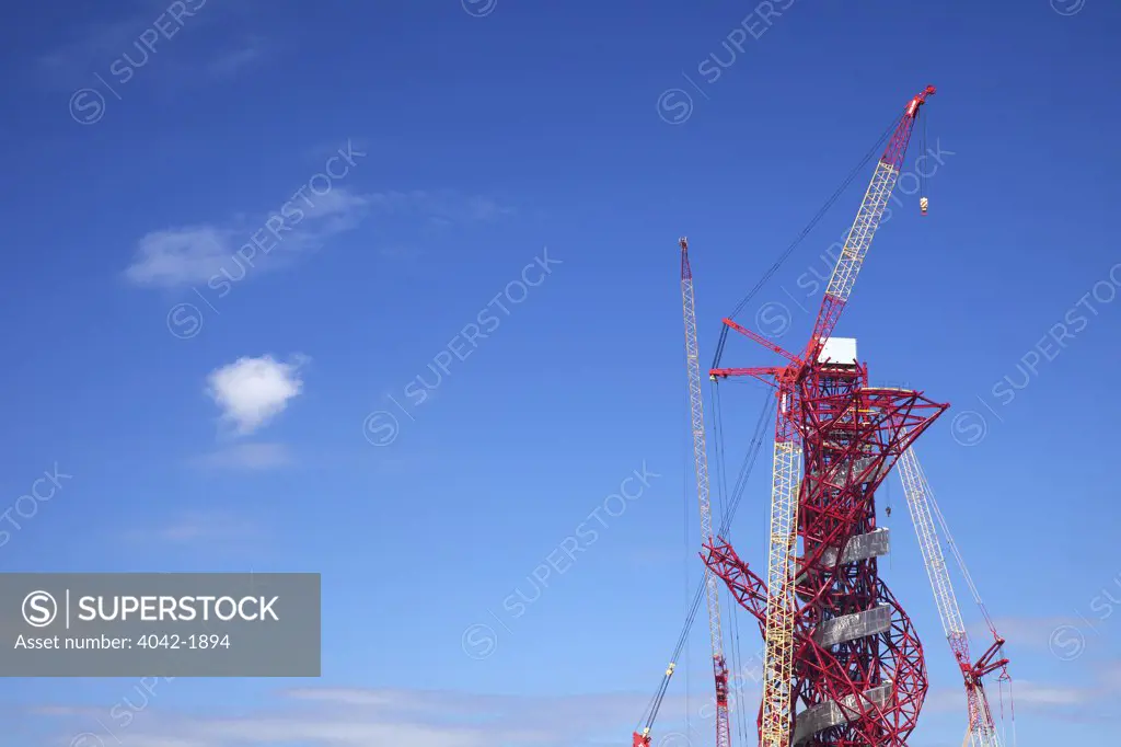 United Kingdom, England, London, East End, Stratford, Construction site of Olympic Stadium