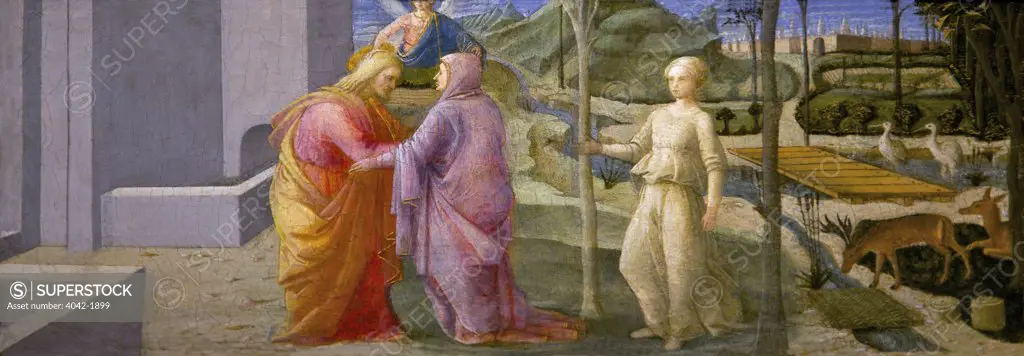The Meeting at the Golden Gate by Fra Filippo Lippi, circa 1440,England, Oxford, Oxford University, Ashmolean Museum