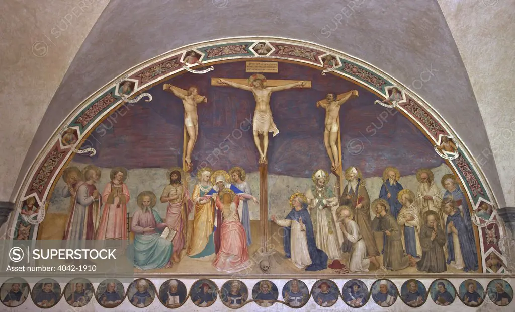 Crucifixion with Saints, Fra Beato Angelico, 1441-1442, Chapter House, Convent of San Marco, Florence, Tuscany, Italy, Europe