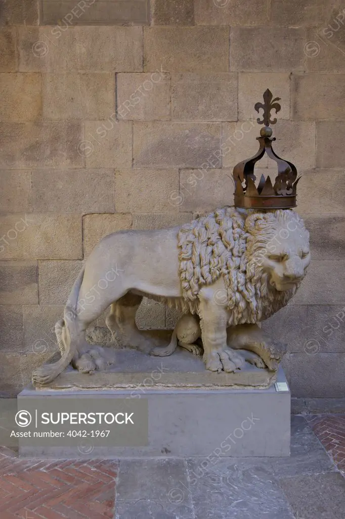 Ornamental lion, Bargello, Florence, Tuscany, Italy, Europe