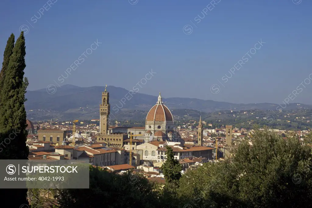 City viewed from the Boboli Gardens, Florence, Tuscany, Italy