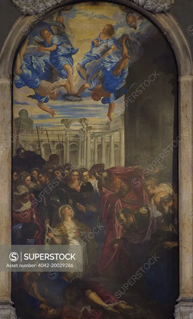 The Miracle of St Agnes, by Jacopo Tintoretto, circa 1577, Church of Madonna dell'Orto, Cannaregio, Venice, Italy, Europe