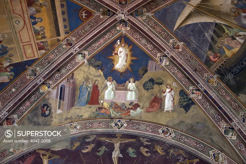 The Resurrection, by Andrea di Bonaiuto, 1365-1367, Spanish Chapel, Cappellone degli Spagnoli, Basilica of Santa Maria Novella, Florence, Tuscany, Italy, Europe