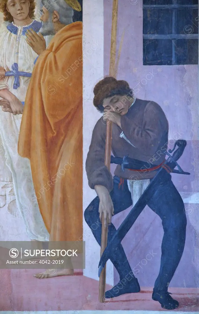 The Release of St Peter, by Filippino Lippi, 1480, Brancacci Chapel, Cappella dei Brancacci, Church of Santa Maria del Carmine, Florence, Tuscany, Italy, Europe