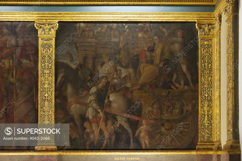 Great Britain, United Kingdom, England, Surrey, London, Hampton Court Palace, Julius Caesar, from Triumphs of Caesar, by Andrea Mantegna
