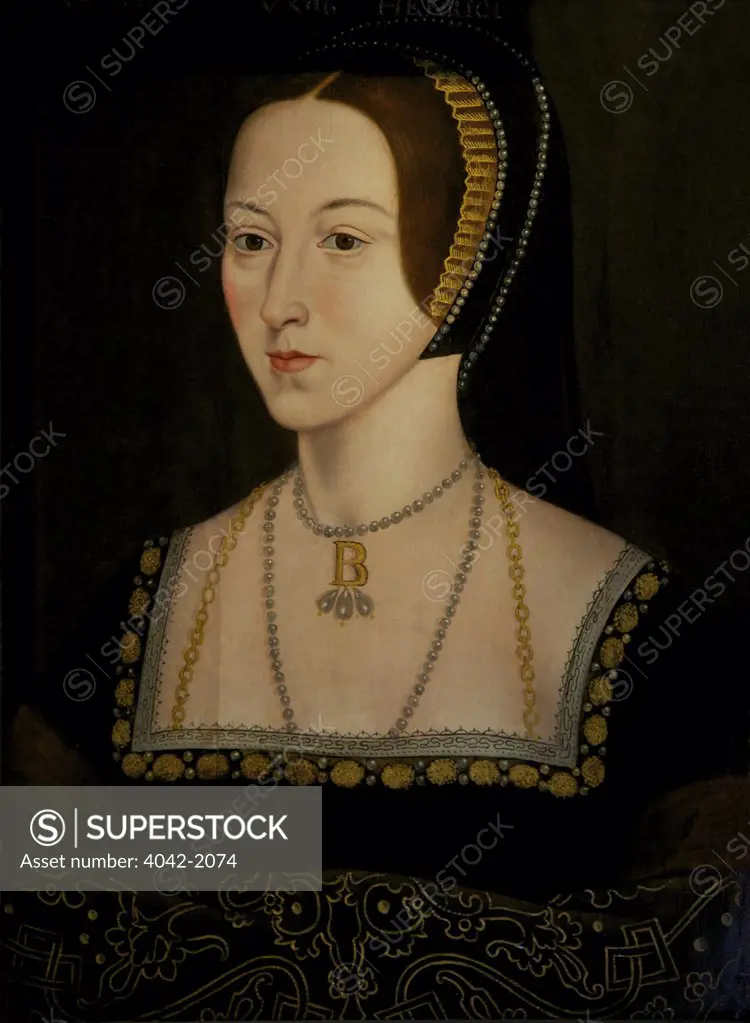 Great Britain, United Kingdom, England, Surrey, London, Hampton Court Palace, Portrait of Anne Boleyn, unknown artist