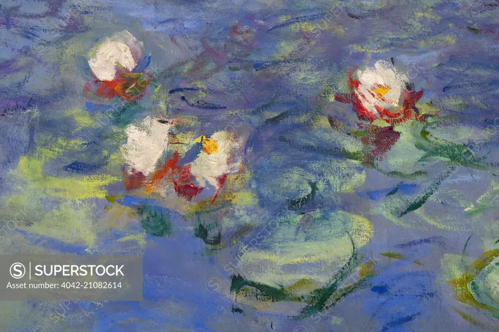 Nympheas, Water Lilies, by Claude Monet, 1918-1926, Musee de L'Orangerie, Paris, France, Europe