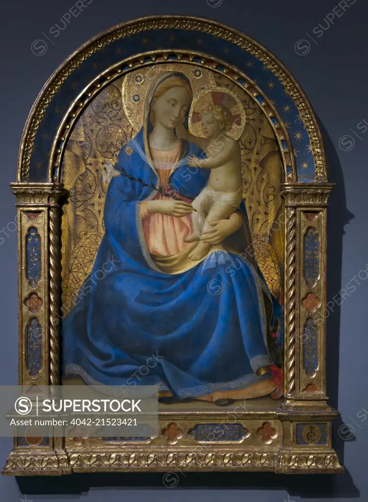 Madonna of Humility, by Fra Angelico, circa 1440, tempera on panel, Rijksmuseum, Amsterdam, Netherlands, Europe,