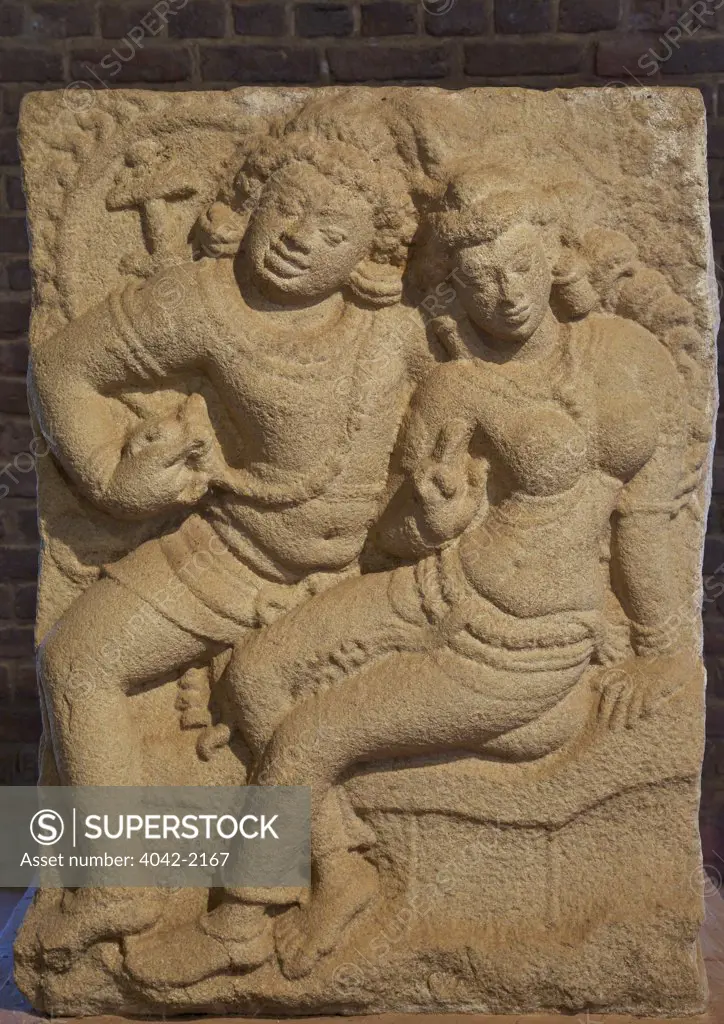 Sri Lanka, Anuradhapura, Museum of the Rock temple of Isurumuniya, Isurumuniya Lovers, 6th century (UNESCO World Heritage Site)