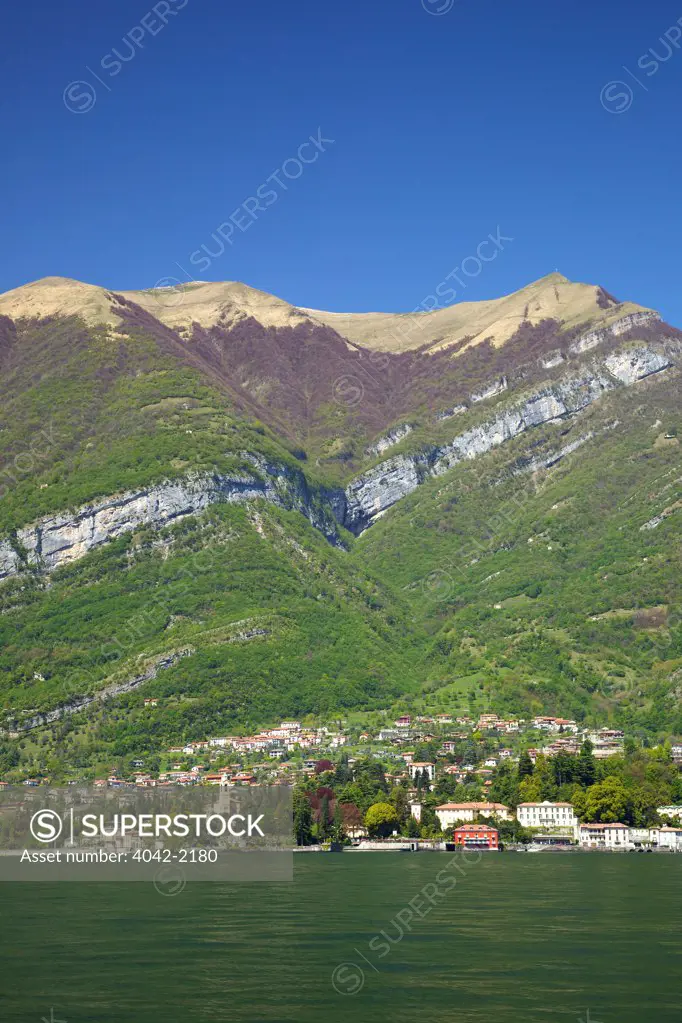 Italy, Lake Como, Town of Tremezzo in spring sunshine