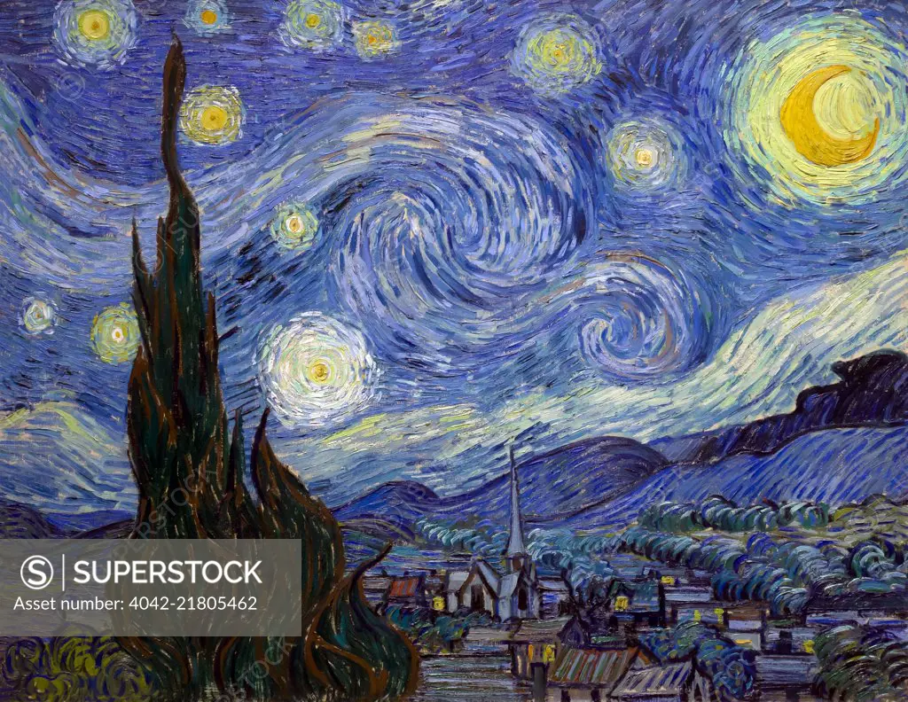 The Starry Night, Vincent van Gogh, 1889,