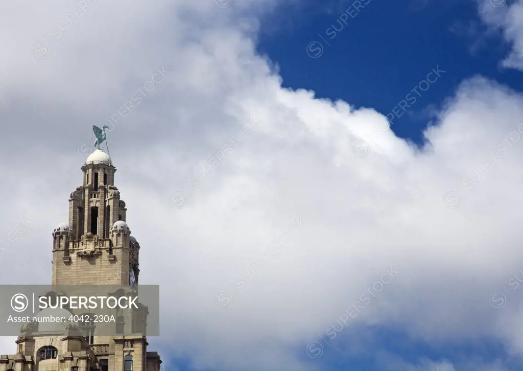 Liver bird on the tower of a building, Royal Liver Building, Liverpool, Merseyside, England