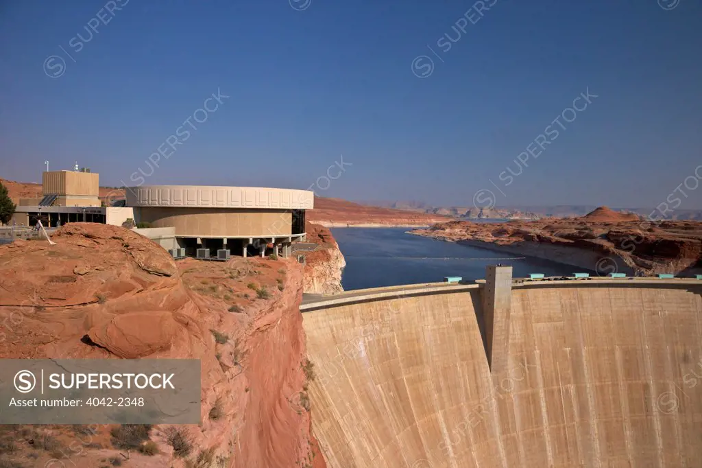 USA, Arizona, Glen Canyon Dam across Colorado River