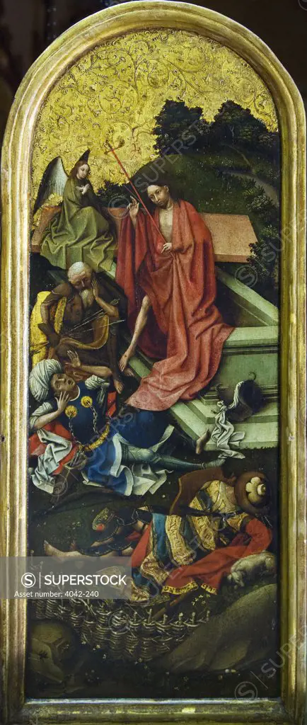 Christ's Resurrection from the Tomb from Triptych,  by Robert Campin,  England,  London,  Courtauld Institute and Galleries,  1420