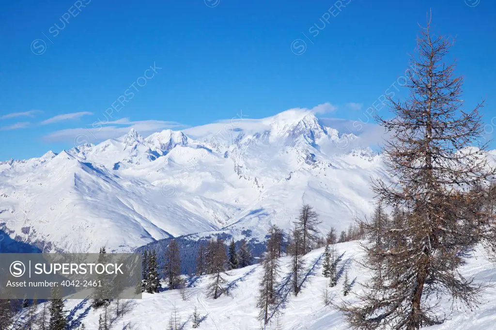 Mont Blanc from Peisey-Vallandry, Les Arcs, Savoie, France