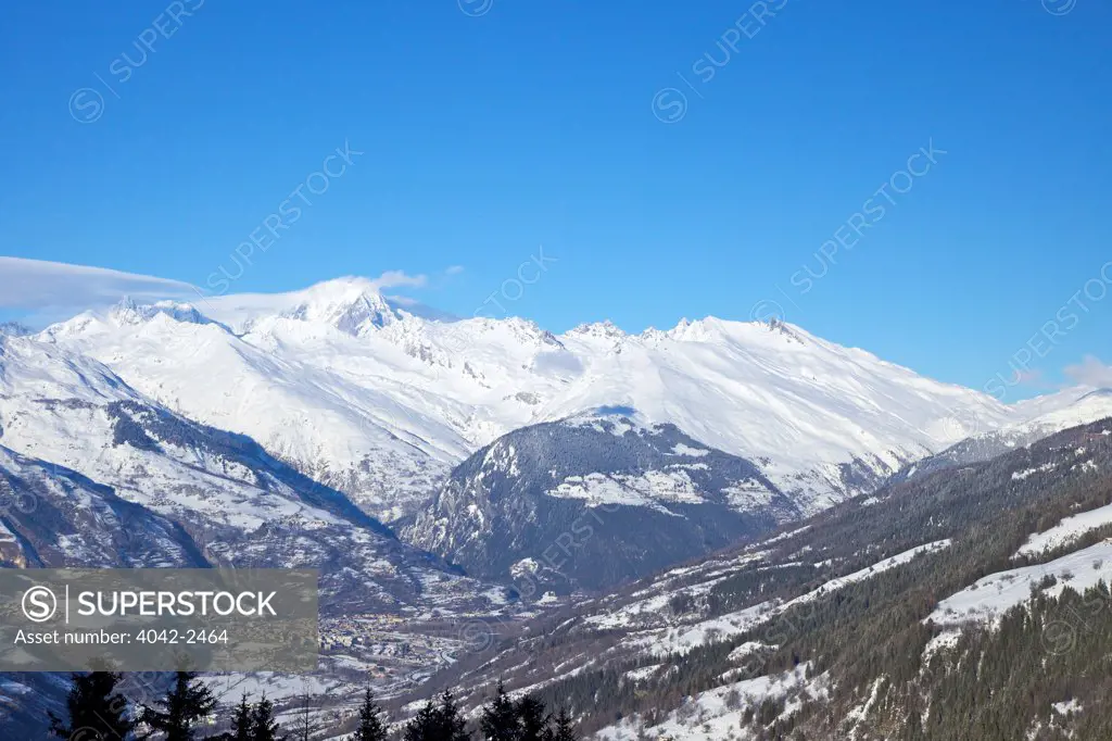 Mont Blanc from Les Coches, Les Arcs, Savoie, Rhone-Alpes, France