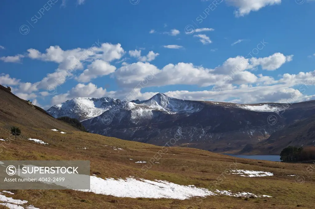 View of Crummock Water from Gasgale Gill in winter, English Lake District, Cumbria, England