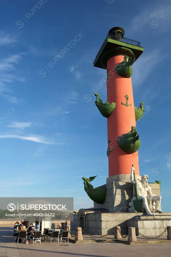Rostral Column in Vasilyevsky Island, St. Petersburg, Russia