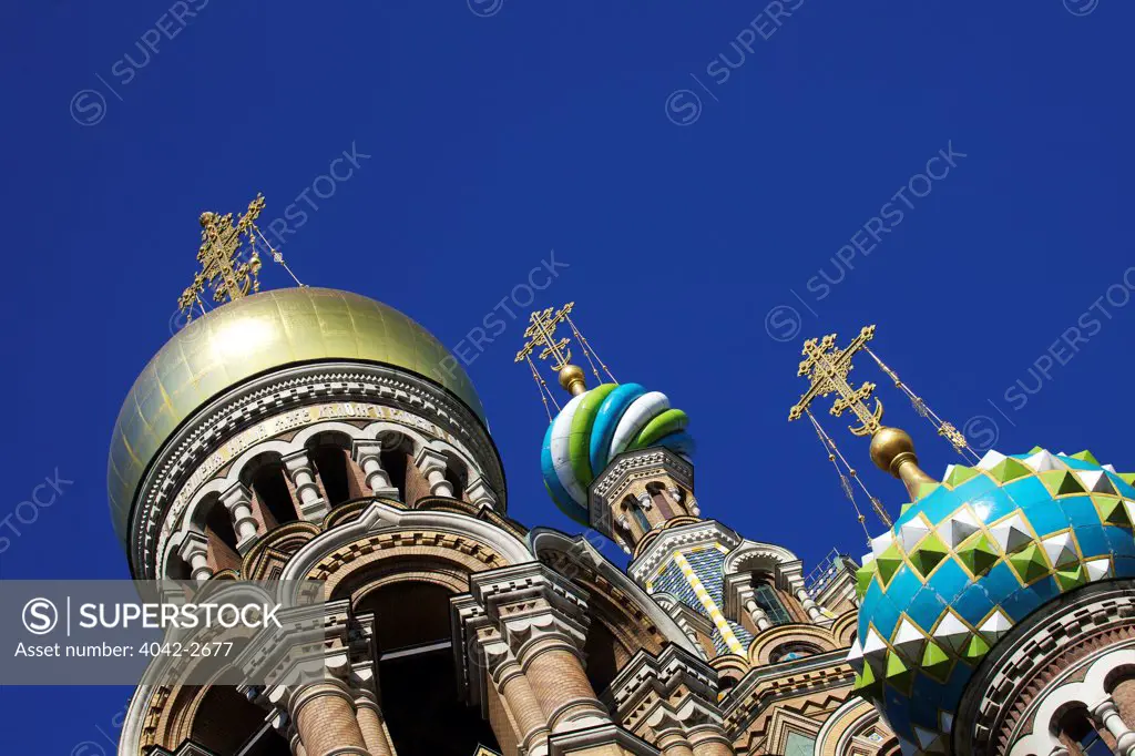 Low angle view of the church, Church Of The Savior On Blood, St. Petersburg, Russia