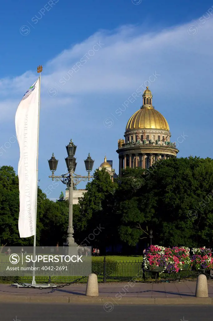 St. Isaac's Cathedral from Palace Embankment, St. Petersburg, Russia