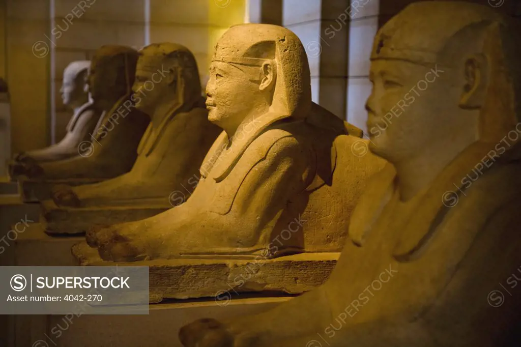 Egyptian Sphinx statues, France, Paris, Musee du Louvre, Egyptian Art