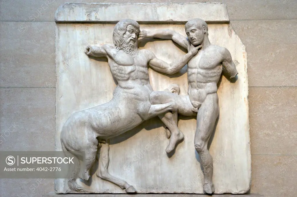 UK, England, London, British Museum, Centaur and Lapith fighting