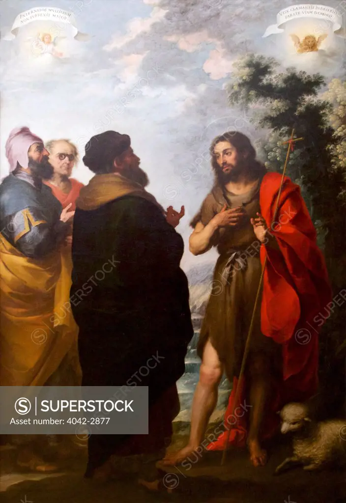 UK, England, Cambridge, Fitzwilliam Museum, St John Baptist with Scribes and Pharisees, Bartolome Esteban Murillo, Circa 1655