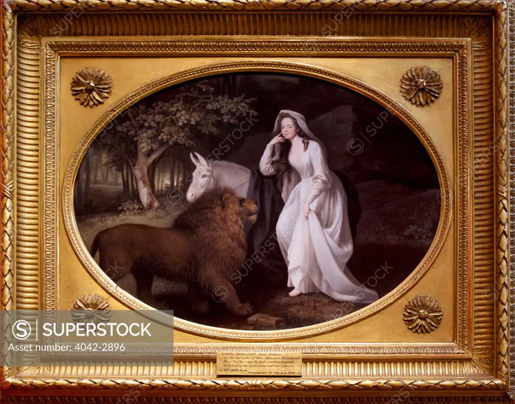 UK, England, Cambridge, Fitzwilliam Museum, Isabella Saltonstall as Una in Spenser's Faerie Queene, George Stubbs, 1782