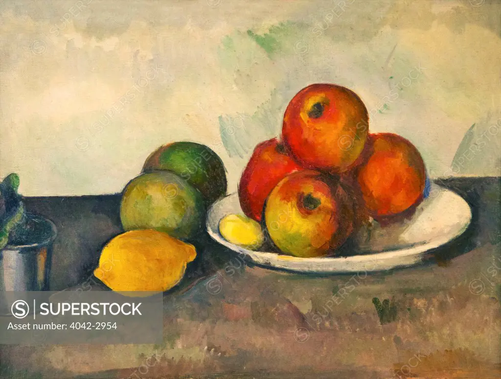  Still life with apples, by Paul Cezanne, circa 1890, Russia, Saint Petersburg, State Hermitage Museum,
